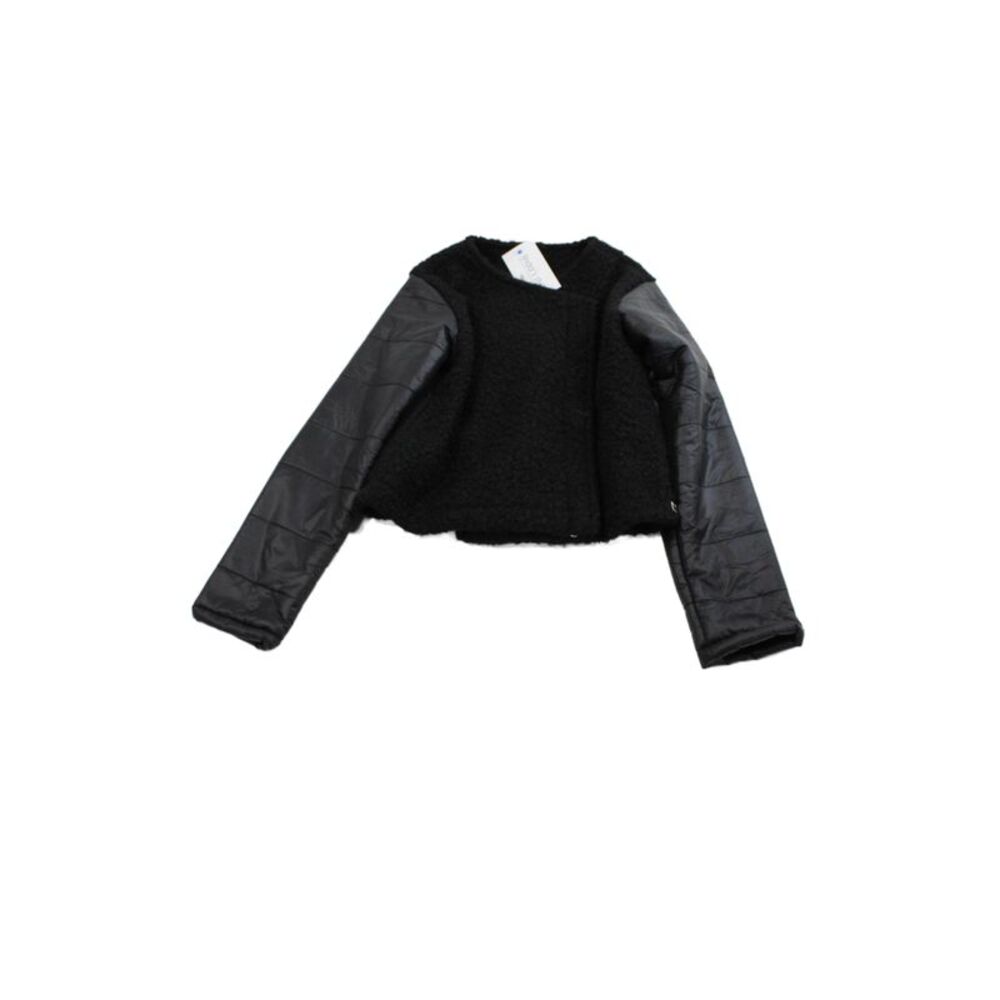 Manila Grace Girls Long Sleeve Zippered Asymmetrical Jacket Black Size 12
